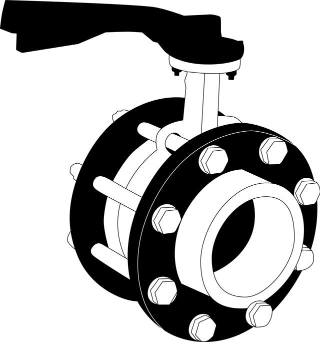 Vanne papillon avec manette - raccordement par brides (SDR 11)