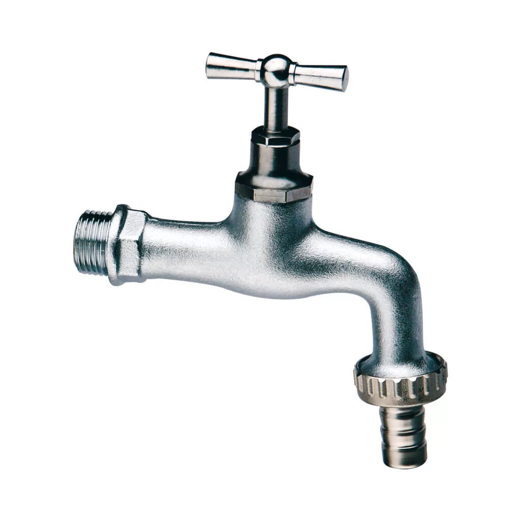 Bibcock ball valve chromed T-shaped handle