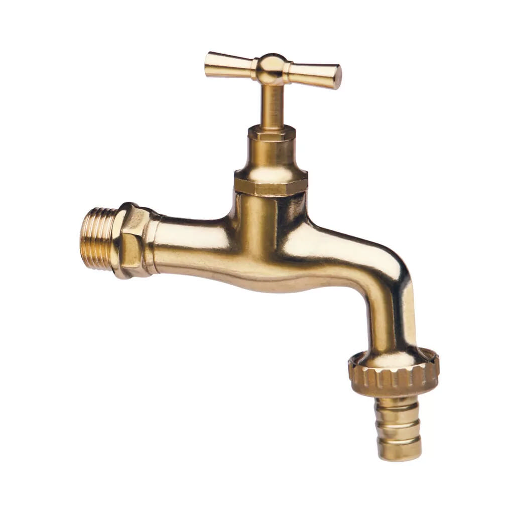 Bibcock ball valve polished brass T-shaped handle