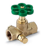 Stop valve straight + drain FF Handwheel